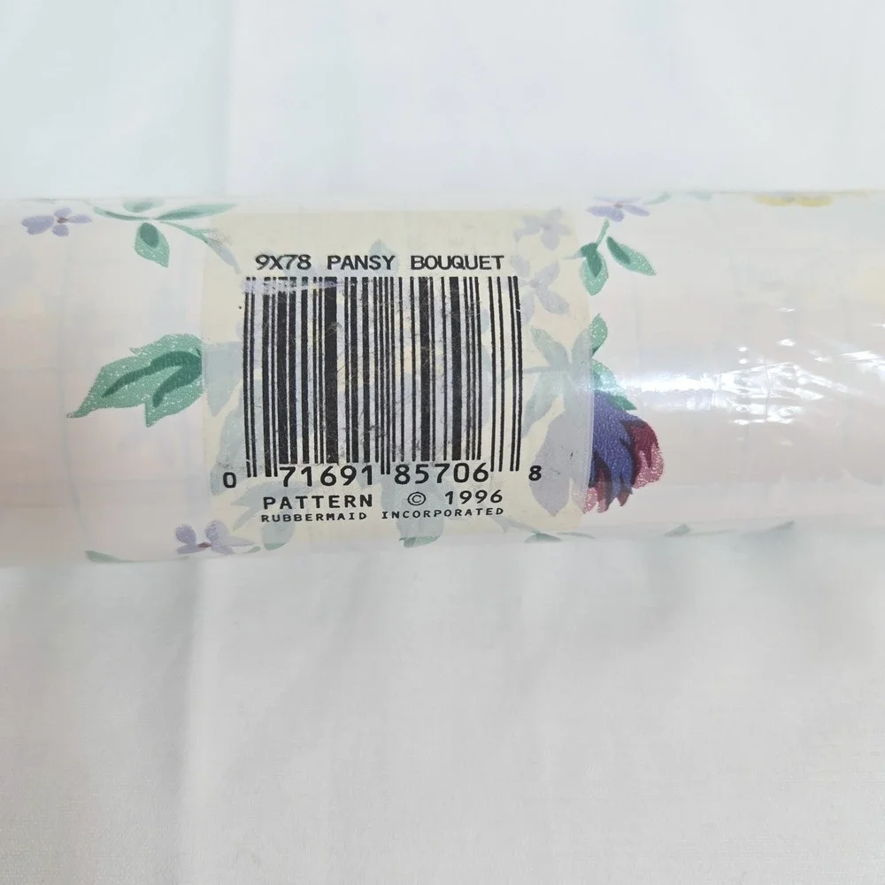 Rubbermaid 1996 Pansy Bouquet Self-Adhesive ConTact Paper NEW Roll Cottage 9x78